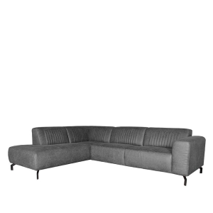 LABEL51 Hoekbank Trento - Antraciet - Microfiber - Ottomane + 2