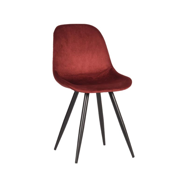 LABEL51 Eetkamerstoelen Capri - Rood - FluweelLABEL51