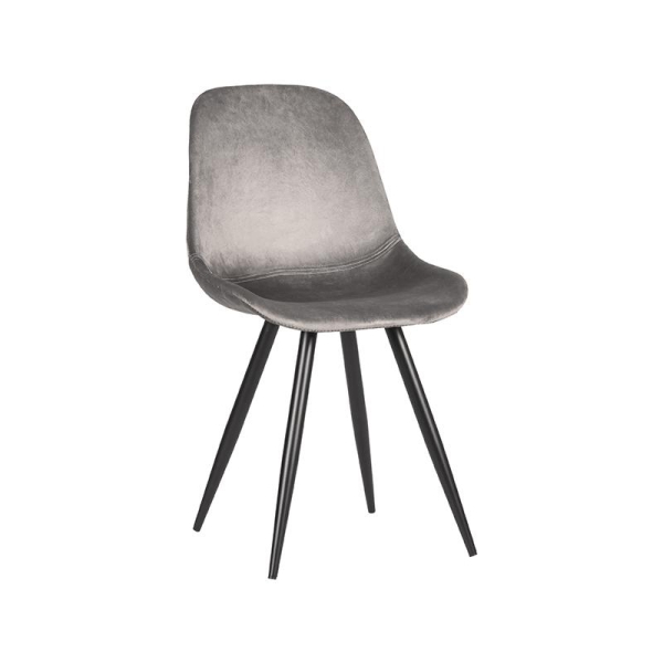 LABEL51 Eetkamerstoelen Capri - Grijs - FluweelLABEL51