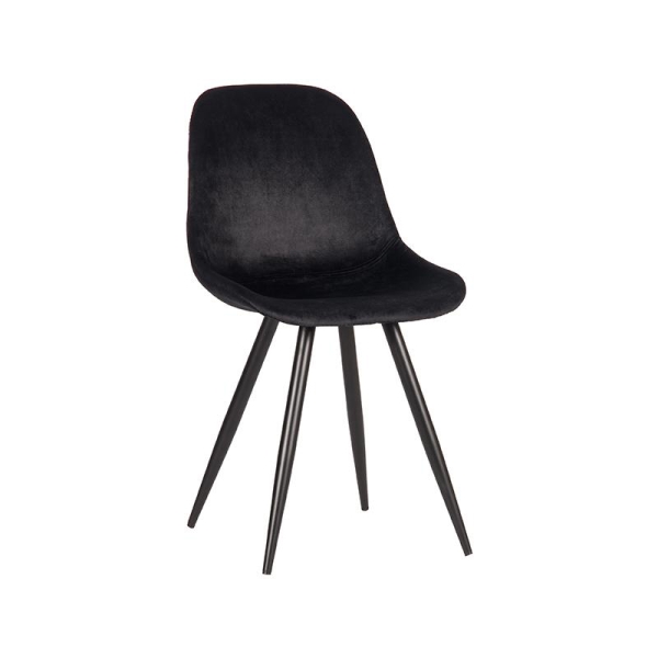 LABEL51 Eetkamerstoelen Capri - Zwart - FluweelLABEL51