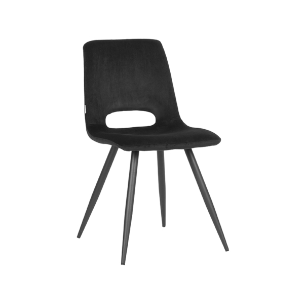 LABEL51 Eetkamerstoelen Josh - Zwart - FluweelLABEL51