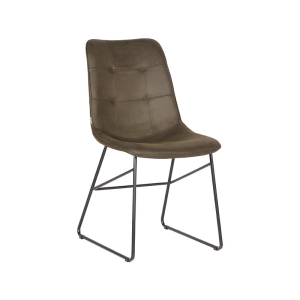 LABEL51 Eetkamerstoelen Slim - Army green - MicrofiberLABEL51
