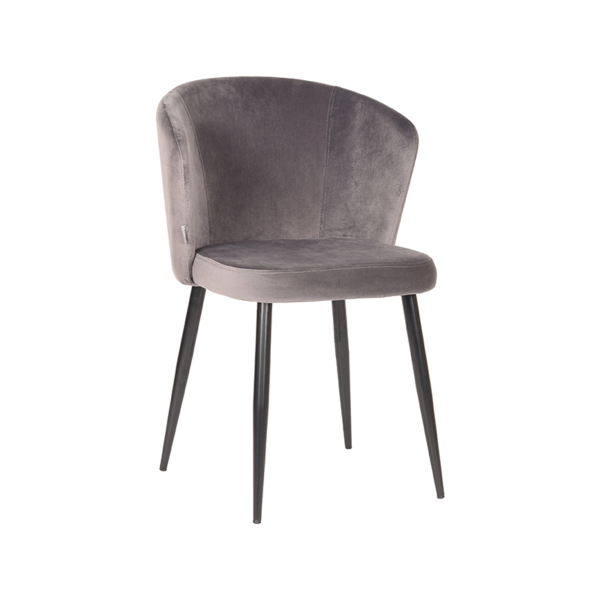 LABEL51 Eetkamerstoelen Wave - Grijs - FluweelLABEL51