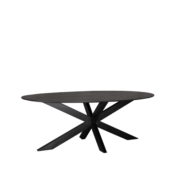 LABEL51 Eetkamertafels Zion - Zwart - Mangohout - 210 cm - OvaalLABEL51