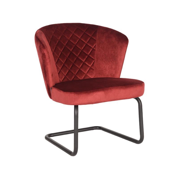 LABEL51 Fauteuil Flow - Rood - FluweelLABEL51