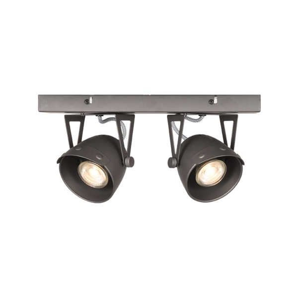 LABEL51 Spots Cap led - Burned Steel - Metaal - 2 LichtsLABEL51
