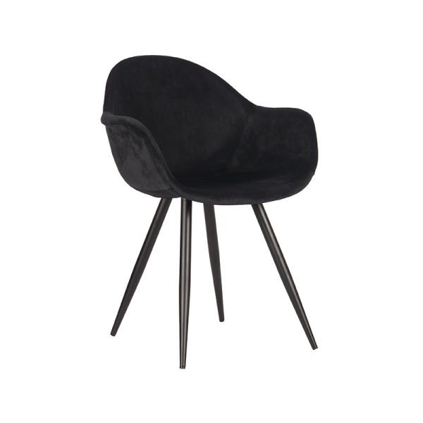 LABEL51 Eetkamerstoelen Forli - Zwart - FluweelLABEL51