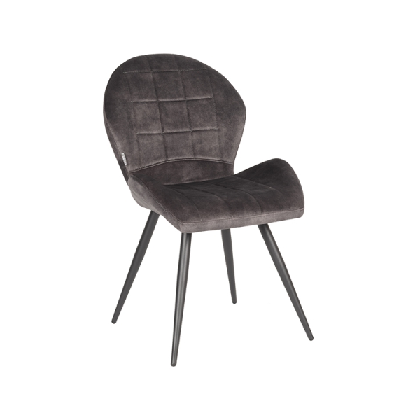LABEL51 Eetkamerstoelen Sil - Antraciet - VeloursLABEL51