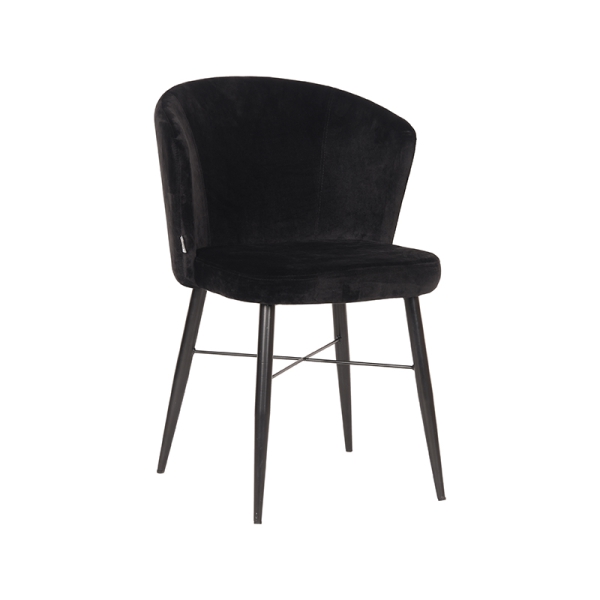 LABEL51 Eetkamerstoelen Wave - Zwart - FluweelLABEL51