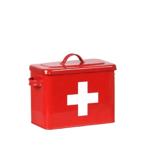 LABEL51 Opbergblik EHBO Opbergkist - Rood hoogglans - MetaalLABEL51