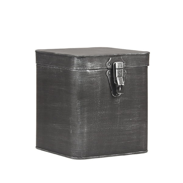 LABEL51 Opbergdozen en manden Opbergkist - Antiek grijs - Metaal - XL 18x19x21 cmLABEL51