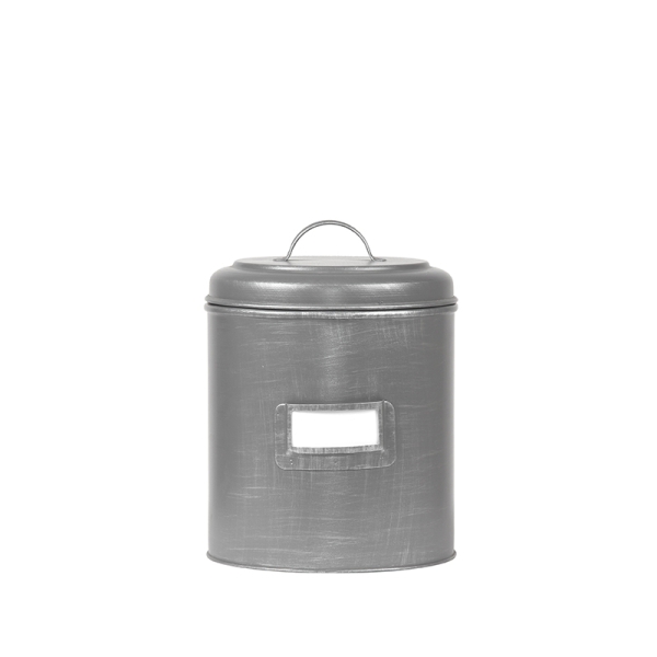 LABEL51 Opbergdozen en manden Opbergblik - Antiek grijs - Metaal - M - 14x14x20 cmLABEL51