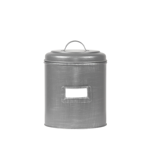LABEL51 Opbergdozen en manden Opbergblik - Antiek grijs - Metaal - L - 18x18x24 cmLABEL51