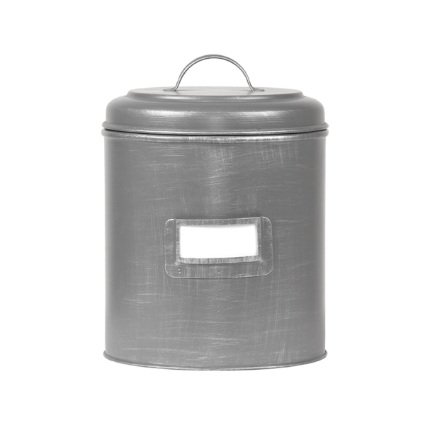 LABEL51 Opbergdozen en manden Opbergblik - Antiek grijs - Metaal - XXL - 21x21x29 cmLABEL51