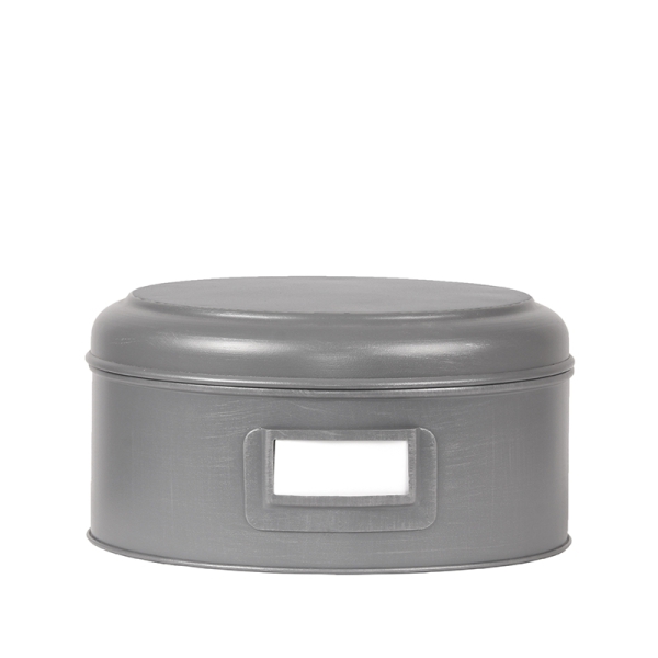 LABEL51 Opbergdozen en manden Opbergblik - Antiek grijs - Metaal - XL - 25x25x13 cmLABEL51