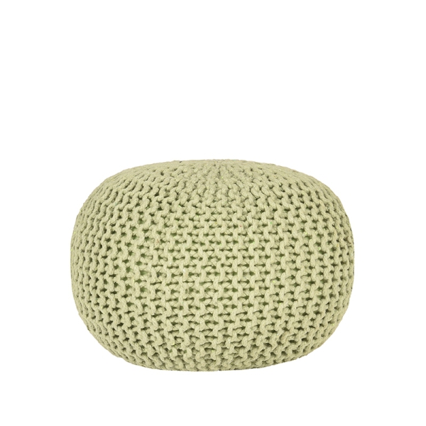 LABEL51 Poef Knitted - Groen - Katoen - MLABEL51