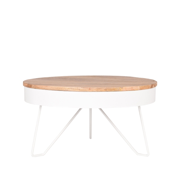 LABEL51 Salontafels Saran - Wit - Mangohout - 80 cmLABEL51