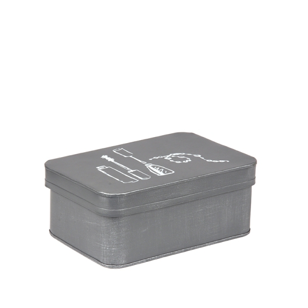 LABEL51 Opbergdozen en manden Make-Up opbergkist - Grijs - MetaalLABEL51