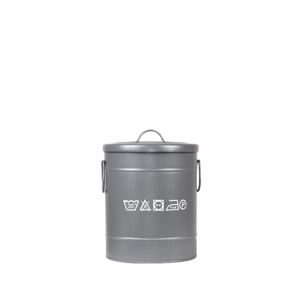 LABEL51 Opbergdozen en manden Wasmand - Grijs - Metaal - SLABEL51