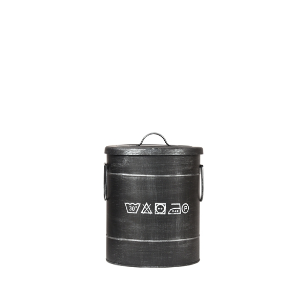 LABEL51 Opbergdozen en manden Wasmand - Zwart - Metaal - SLABEL51
