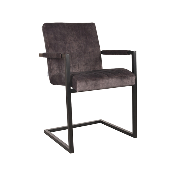 LABEL51 Eetkamerstoelen Milo - Antraciet - VeloursLABEL51