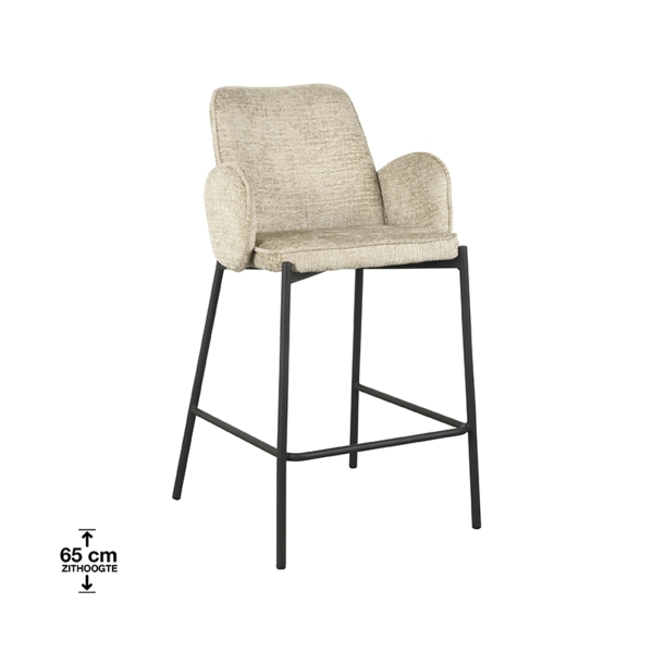 LABEL51 Barkrukken Joni - Beige - Fluweel - Zithoogte 65 cmLABEL51