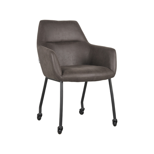 LABEL51 Eetkamerstoelen Lenny - Antraciet - MicrofiberLABEL51