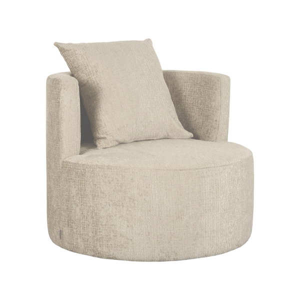 LABEL51 Fauteuil Evy - Beige - Fluweel - 90 cmLABEL51