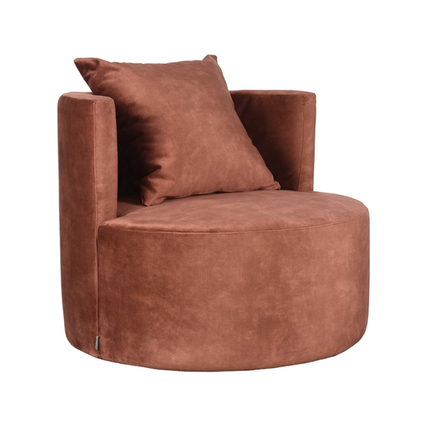 LABEL51 Fauteuil Evy - Rust - Velours - 90 cmLABEL51