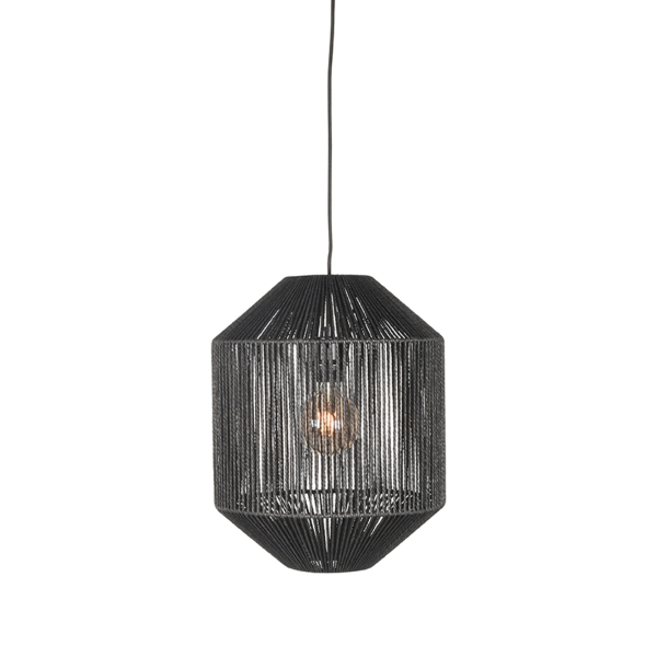 LABEL51 Hanglamp Ibiza - Zwart - Jute - 1-Lichts CilinderLABEL51