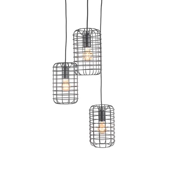 LABEL51 Hanglampen Solido - Zwart - Metaal - 3-LichtsLABEL51
