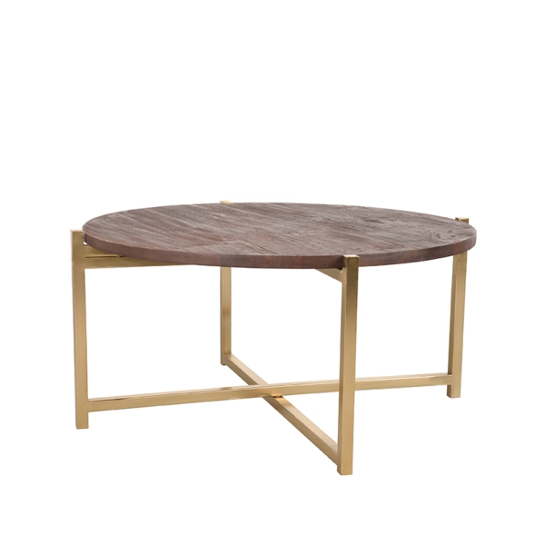 LABEL51 Salontafels Dox - Espresso - Mangohout - 70 cm - GoudLABEL51