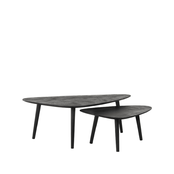 LABEL51 Salontafels Set Rock - Zwart - Mangohout - 110 cmLABEL51