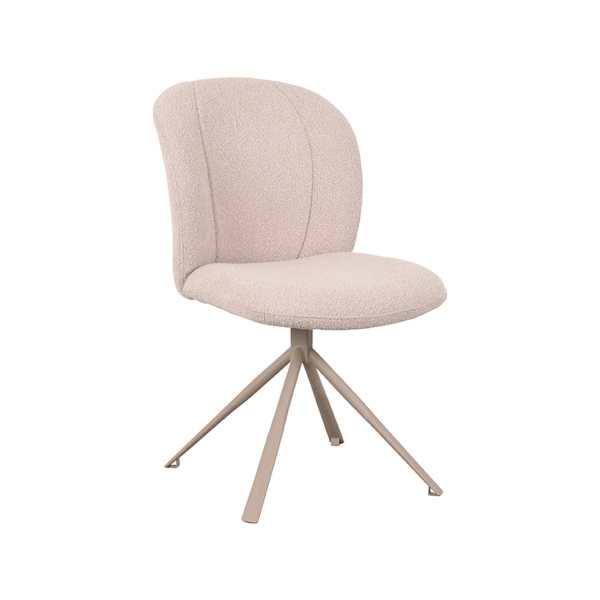 LABEL51 Eetkamerstoel Kimo - Naturel - Boucle - Taupe OnderstelLABEL51