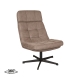 LABEL51 Fauteuils Alvar - Taupe - Micro Suede - Excl. HockerLABEL51
