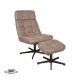 LABEL51 Fauteuils Alvar - Taupe - Boucle - Incl. HockerLABEL51